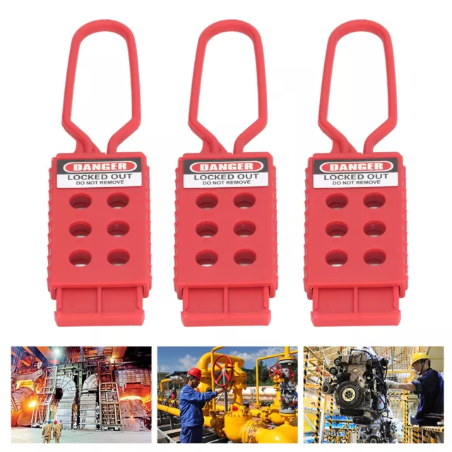 6 Holes Tagout Hasp 3PCS Lockout Hasp PP 6 Holes Insulation Tagout Hasp 9mm