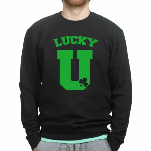 Lucky Irish St Patrick Leprechaun Shamrock Clover Jersey Sweatshirt Hoodie Shirt