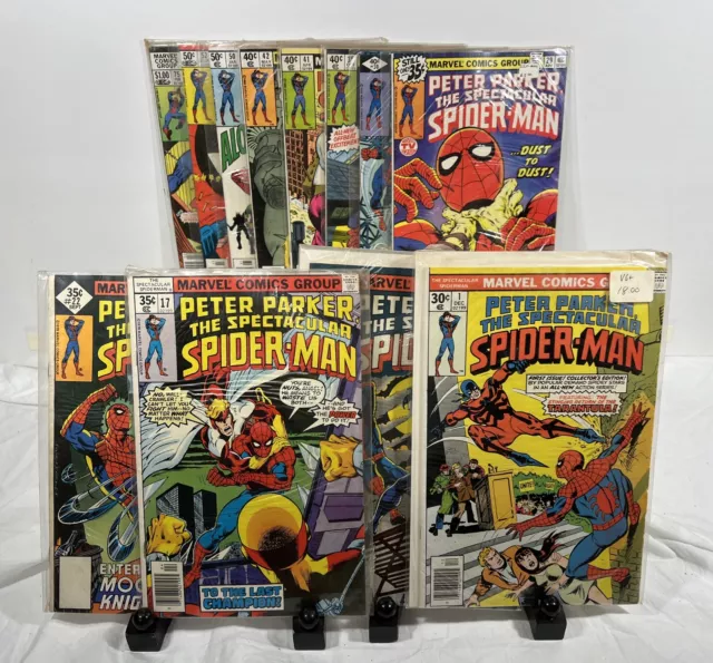 Vintage Set Of 12 Marvel Peter Parker The Spectacular Spider-Man Comic Books Vg+