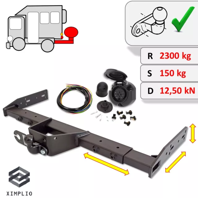 Universel attelage de remorque pour camping car caravane + faisceau 13 broches