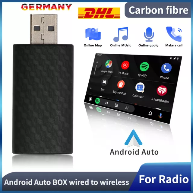 USB Wireless Android Auto Adapter Dongle Retrofit Wired to Wireless Auto Radio