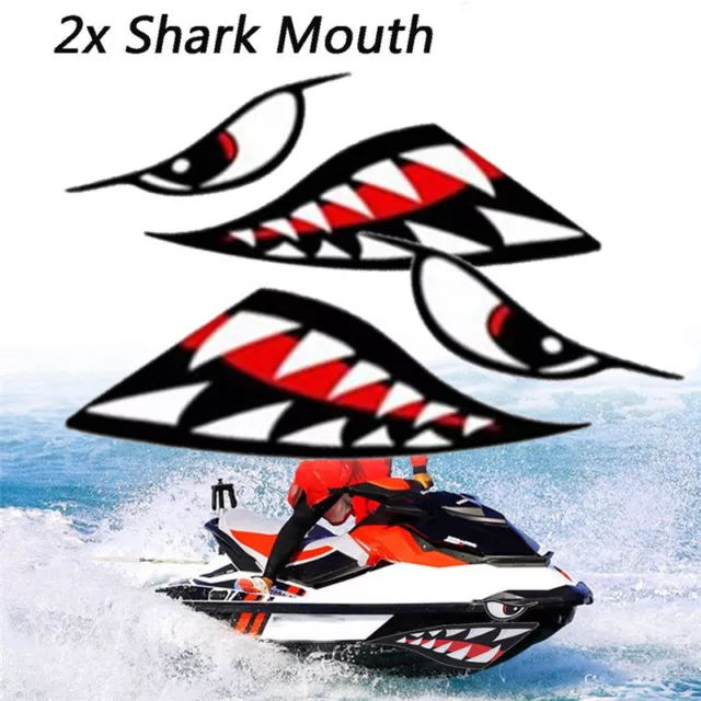 Shark Mouth Reflective Decals Sticker Fishing Boat Canoe Car Truck