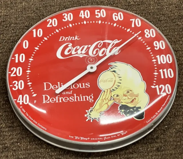 Coca-Cola Tru-Temp 12” Thermometer Delicious And Refreshing 1984 TCA Original