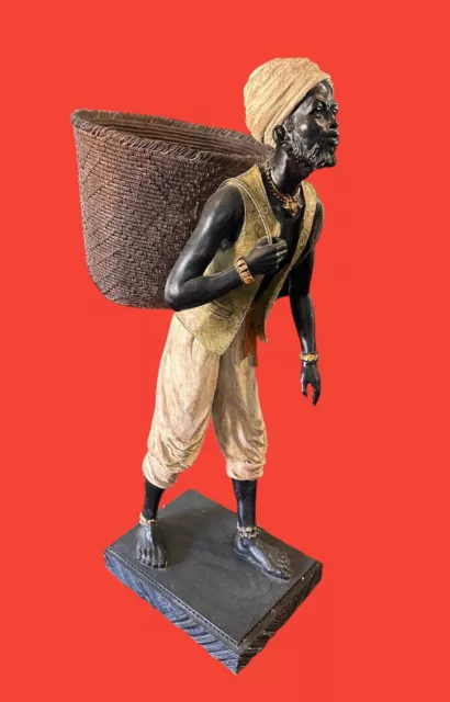 Large Vintage African Figure Statue - Fruit Basket - 60cm High