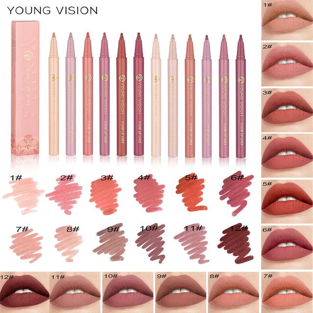 Penna Lipliner Liquido Velluto Nudo Opaco Rossetto Contorno Linea Impermeabile NUOVA