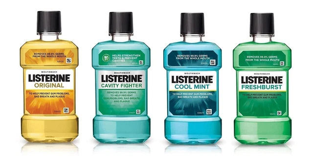 Listerine enjuague bucal líquido original (250 ML) elimina el 99,9% de los...