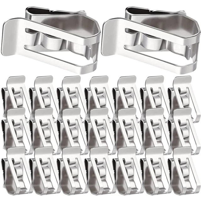 50 pz fascetta per cavi in acciaio inox quadro clip per cavi per energia solare Silver