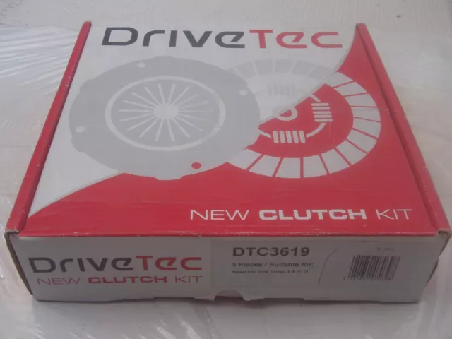 NEW DRIVETEC DTC3619 3 Piece Clutch Kit For RENAULT CLIO EXTRA TWINGO 5 9 11 19