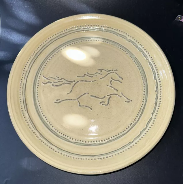 HP studio art pottery platter of running horse 12”