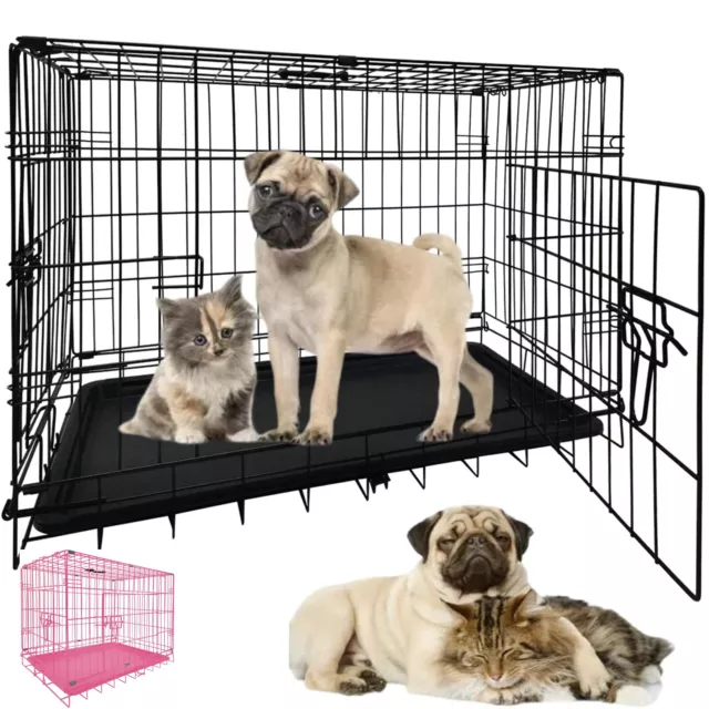 Dog Cage Puppy Training Crate Pet Carrier Small Medium Large XL XXL Metal Cages