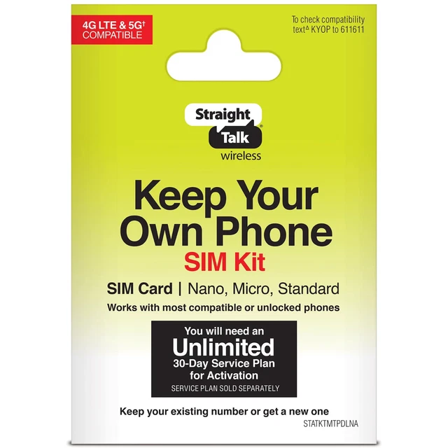 Straight Talk Keep Your Own Phone CDMA SIM Kit Verizon Network 4G LTE Activation