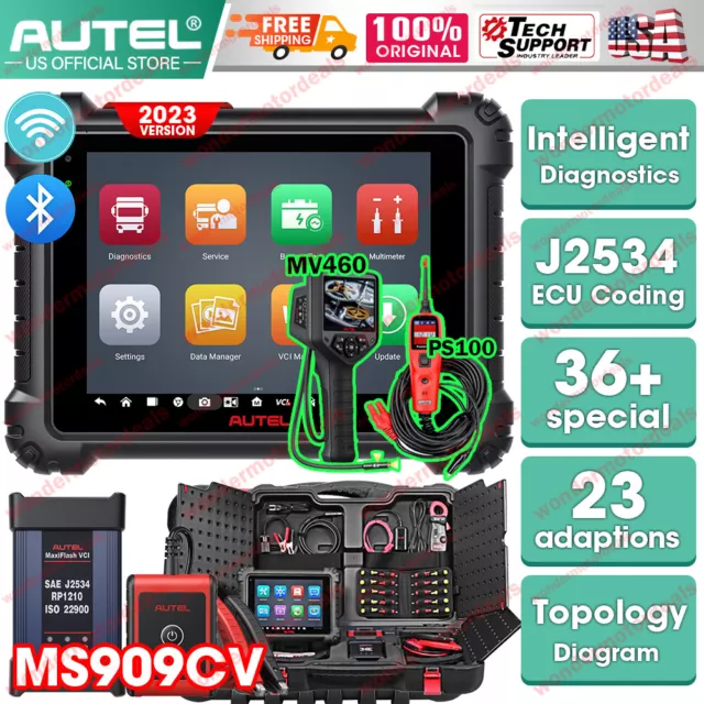 Autel Maxisys MS909CV Diesel OBD2 Diagnostic Heavy Duty Truck Scanner Commercial