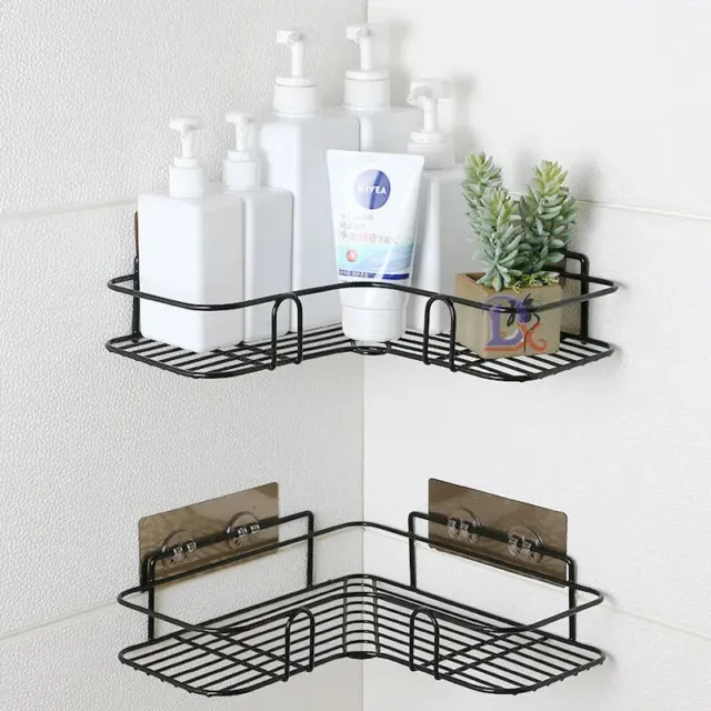 Bathroom Corner Storage Shelves Wall Mounted Rack Shampoo Holder Bath Organizer