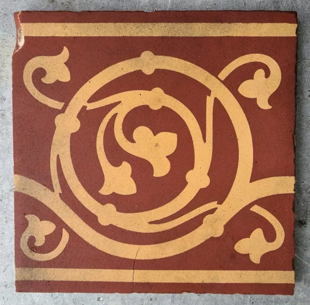 Victorian Arts & Crafts Reclaimed 6"x6" Red Encaustic Tiles By Maw & Co