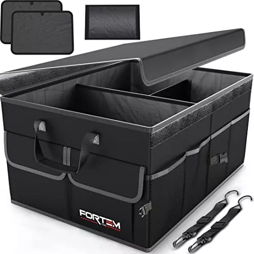 Car Storage Organizer, Collapsible Multi Compartment SUV Trunk Organizer, Non...