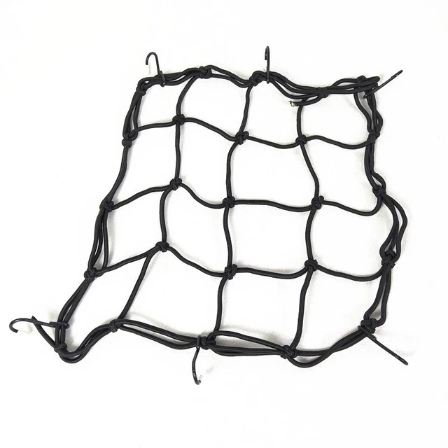 4 Pezzi Rete Portabagagli Per Moto E Bici, Set Con Rete Elastica 30x30cm E Corde Di Nylon, Per Fissare Casco E Carico