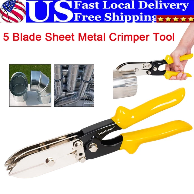 5-Blade Sheet Metal Crimper- Hand Crimper HVAC Tool for 24-28 Gauge Ductwork Dow