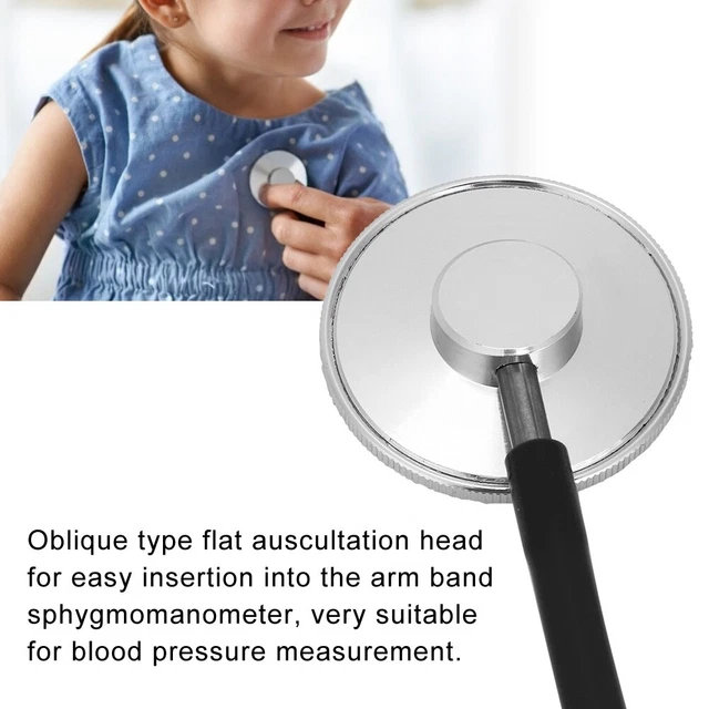 Black Professional Single Head Stethoscope Aluminium Alloy Heart Lung Detect Toh