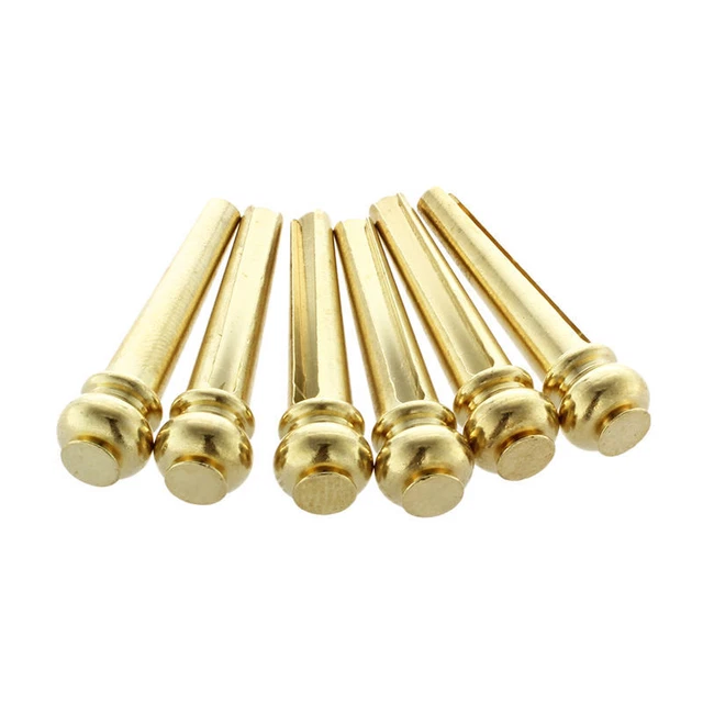 2X(Metal Acoustique Pont De Guitare 6pcs Cordes De Guitare En Laiton Cône Goup3)
