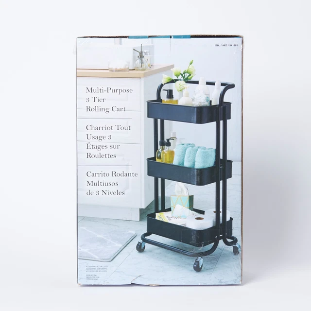 Multi-Purpose 3 Tier Rolling Cart Sturdy Metal $12.99.  Orig. $34.99
