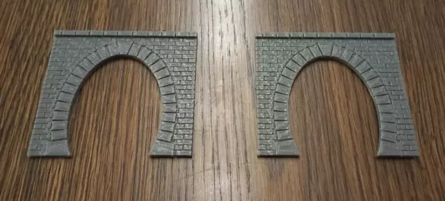 2x Brick Railway Tunnel Single TT 1:120 Scale Gauge Model Train Portal Entrance