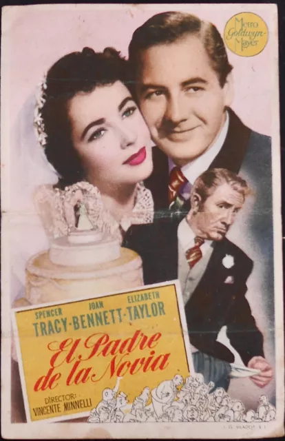 FATHER OF THE BRIDE 1950  rare original Spanish herald