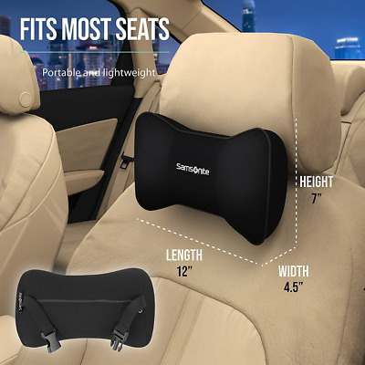 SAMSONITE Neck Pillow for Car and SUV, Helps Elevates Personal Coal Black 2