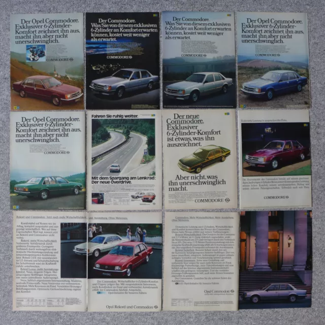 12 Seiten Original Werbungen Opel Commodore C (Reklame)