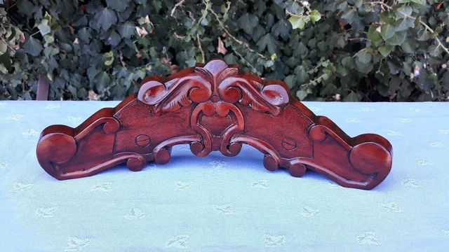 Antique French Architectural Hand Carved Wood Pediment