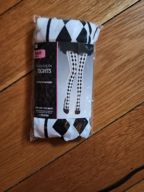 NEWin package - White Diamond Harelequin/Jester Tights for Women