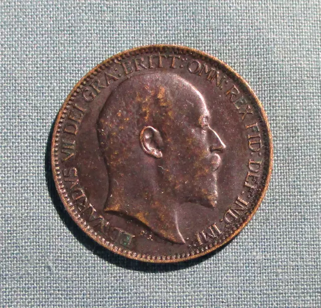 1908 Great Britain Farthing coin - Edward VII - nice