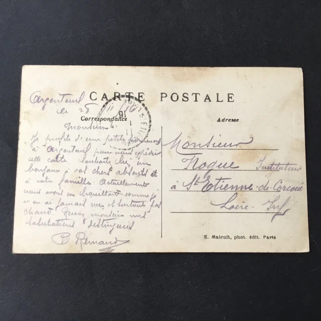 CPA 95 ARGENTEUIL - La Grande Rue Animé 1916 Commerces POSTCARD 2