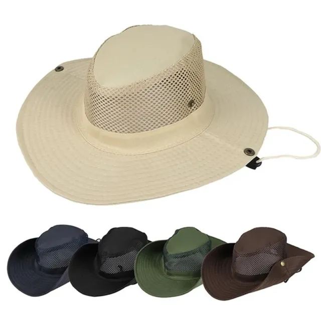 MENS SUMMER BUCKET Boonie Hat Fishing Sun Visor Brim Cool Mesh Outdoor Cap  Hats £6.74 - PicClick UK