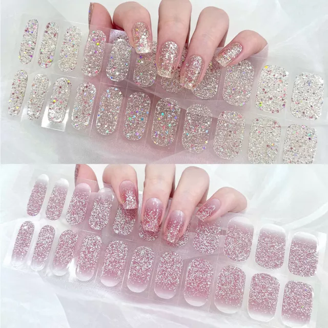 Pegatinas De Uñas De Gel Envolturas De Cobertura Total Parche Francés <