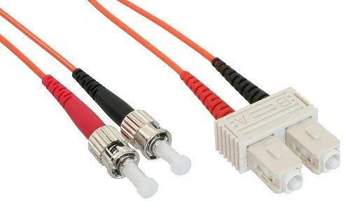 10 cavi duplex InLine® fibra ottica, ST/SC, 50/125μm, 1 m