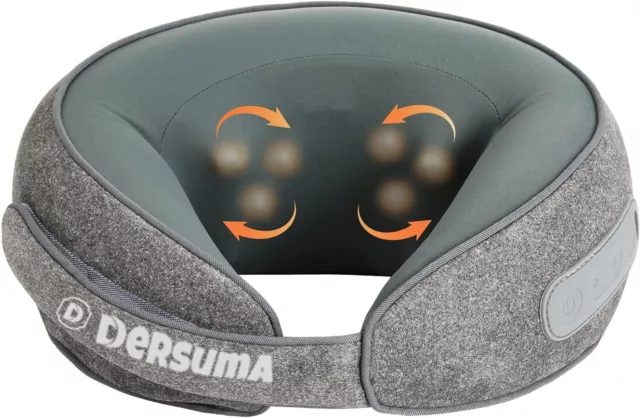 DERSUMA Neck Massager Deep Shiatsu Electric Massage Pillow Relieve Muscle Pain