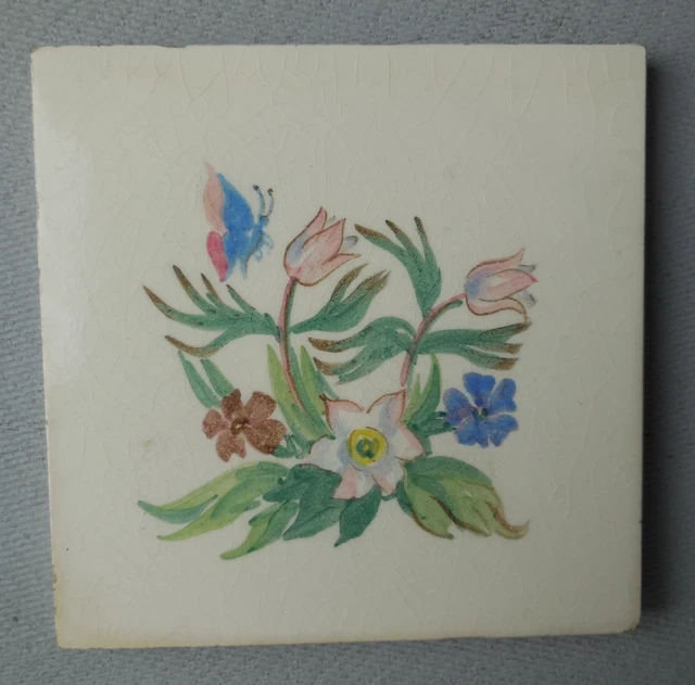 Packard & Ord Pilkington Hand Painted Floral Tile