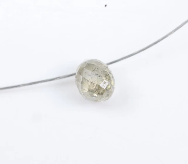5 Perles Diamant Brut Briolette Bleu-vert - Total ~3.50 Carats, Naturelles D'Afrique Du Sud, Pour Bijoux