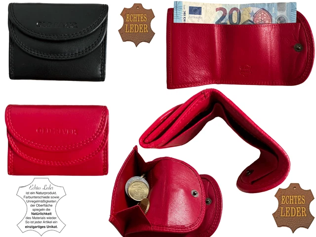 AprinCtempsD RFID Kreditkartenetui - Echtes Leder, Blau, Mit Reißverschluss