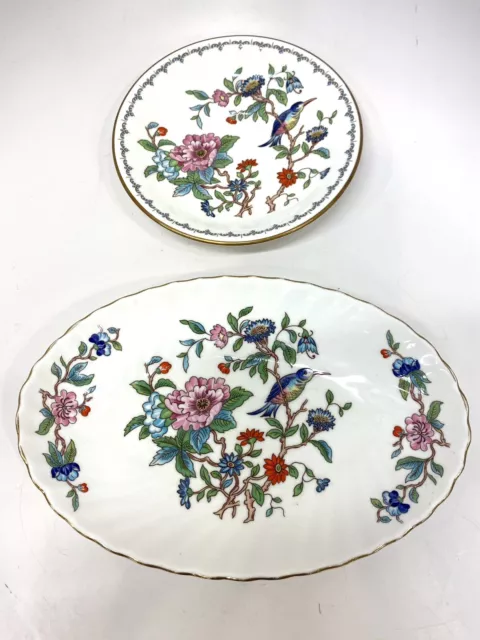 Aynsley Pembroke Gold Trim 8" Oval Fluted Dish & 5.5" Saucer Replacement
