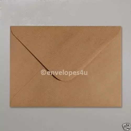 Ribbed Kraft C6/A6 114mm x 162mm (4.1/2" x 6.3/8") 100 gsm envelopes FREE p&p