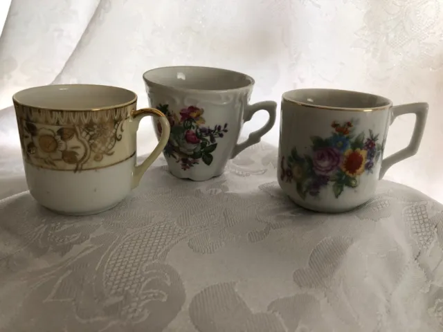 Demitasse Cups Occupied Japan Deshoulieres Chikaramachi Hand Painted Mixed Lot