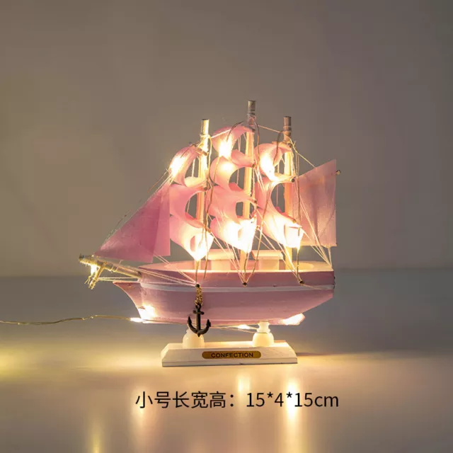 Holzsegelboot mit Lampe Handwerksarbeiten Boot Geschenk Schiff Modell Decor