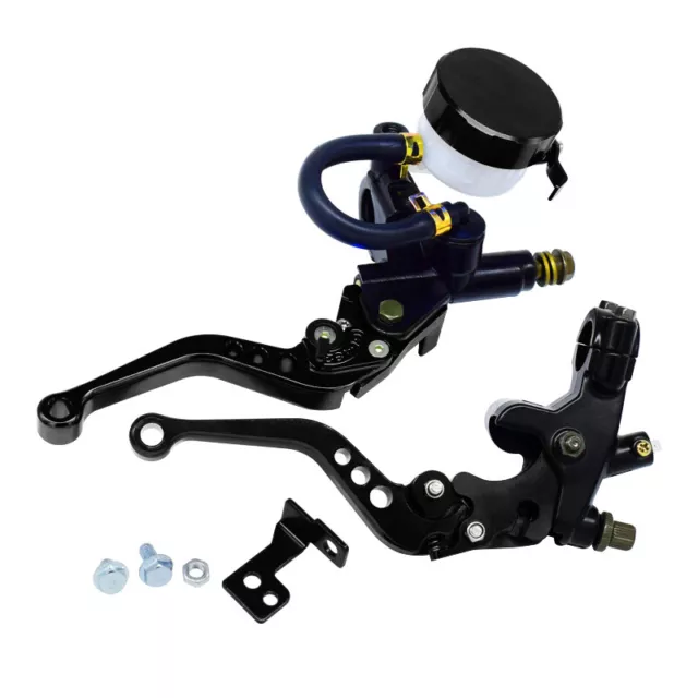 22mm Universal CNC Motorcycle Brake Clutch Master Cylinder Lever Reservoir Black