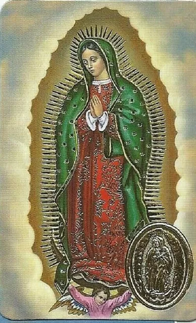 Postal Laminada Punzón Con Oración Notre Dame de Guadalupe