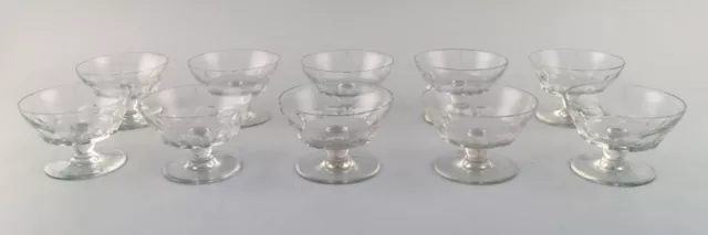 Baccarat, France. Ten facet-cut Art Deco glasses.  Art glass, 1930/40's.