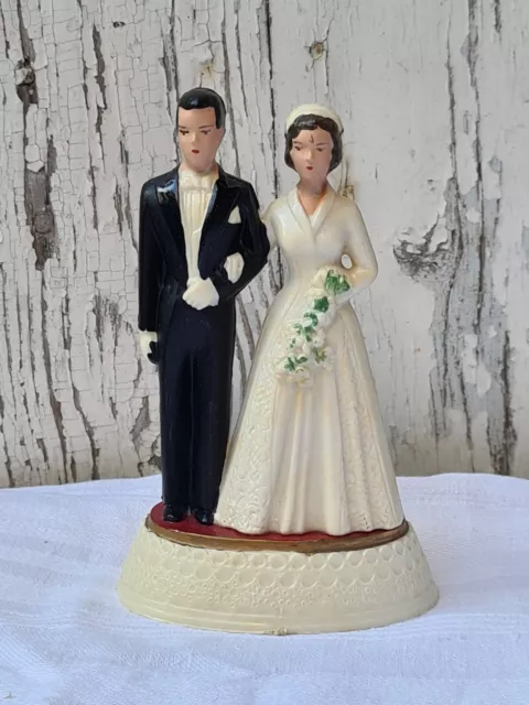 Ancien couple de mariés pour gâteau, pièce montée 1960/70, mariage vintage
