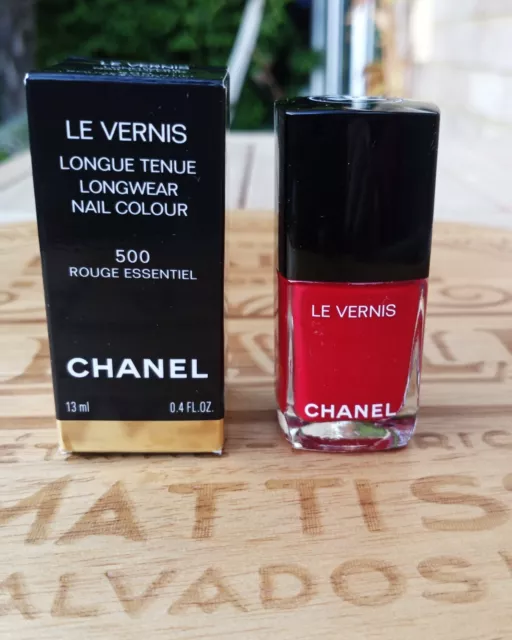 CHANEL LE VERNIS Rouge Essential # 500 Longwear Dark Red Nail