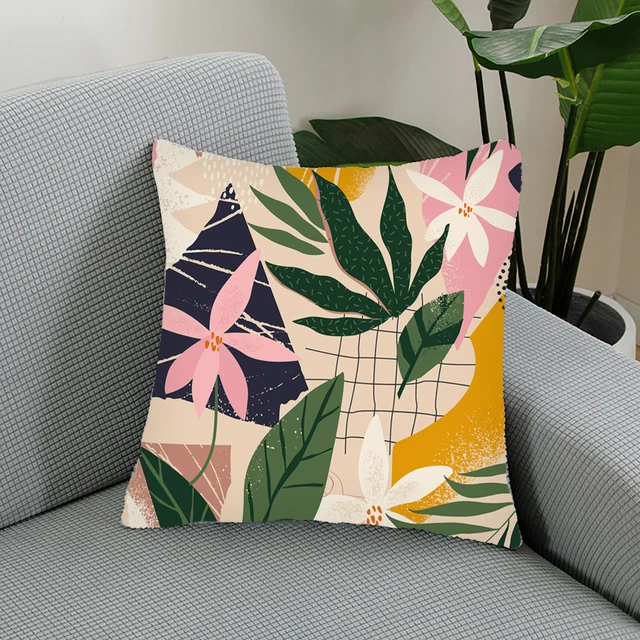 Throw Pillow Cover Dustproof Breathable Hidden Closure Cushion Cover Portable