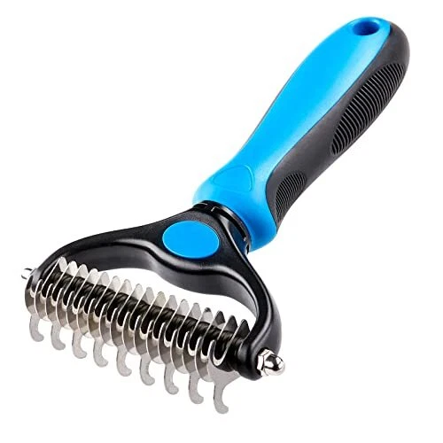 Dog Brush for sheddingUndercoat Rake for Long Haied Dogs&Cats Dematting2 Side...